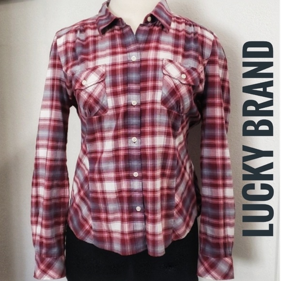 Lucky Brand Tops - EUC Lucky brand plaid button-down shirt long sleeve Size XL